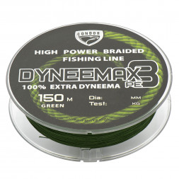 Шнур плетеный Сondor Dyneemax 8 d-0,180 мм L-150 м, цвет зеленый, разрывная нагрузка 15,00 кг
