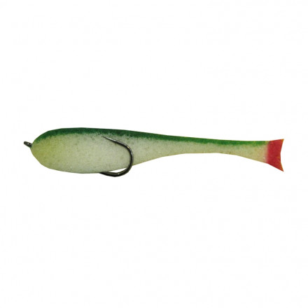 Рыбка поролон оснащ. Helios 12см зелено-белая офсет. кр.