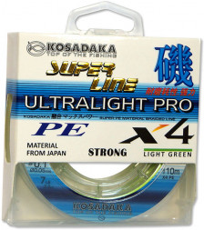Леска плетеная KOSADAKA Super PE X4 Ultralight PRO light green 0.08 110м