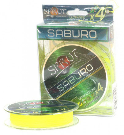 Леска плетеная SPRUT Saburo Soft Ultimate X 4 Fluo Yellow 0.16 140м