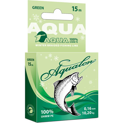 Леска-шнур Aqua Aqualon 15м*0.06мм зимняя темно-зеленая