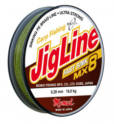 Шнур JigLine Fast Sink 018мм 12кг, 100м, хаки