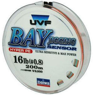 Шнур Daiwa UVF Bay Jigging Sensor PE 200 м 0.6 цветная, 5,8 кг.