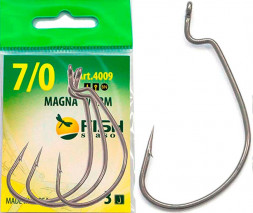 Крючок FISH SEASON Magna Worm №2/0 5шт офсет. 4009-008-2/0F