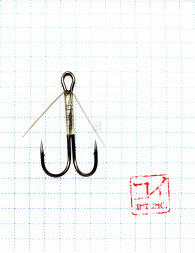 Крючок KOI WEEDLESS DOUBLE HOOK, размер 8 INT, цвет BN, двойник незацепляйка 5 шт.