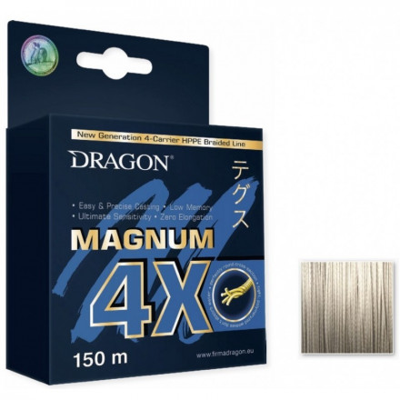 Шнур Dragon Magnum 4X 1000 m 0.10 mm/7.90 kg светло-серый