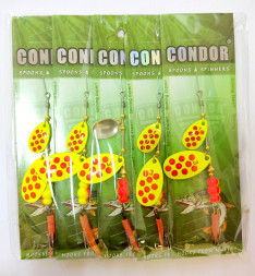 Блесна вращающаяся Condor Gourmet Tandem Caterpillar размер 4 вес 10,0 г цвет 196 5шт