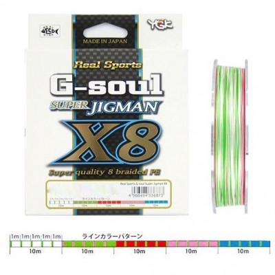 Шнур PE Yoz-ami G-Soul Super Jigman X8 200m 45LB размер 2.5 цветной.