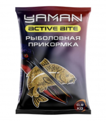 Прикормка Yaman Active Bite Сазан (малина), цв. красный, 900 г