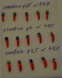 Мормышка вольфрамовая Столбик 1.5 с кубиком Хамелеон красный 449