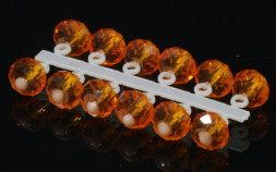 Микробисер Яман Кристалл, d-4 мм, цв. оранжевый, подвеска короткая уп. 12 шт.