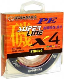 Леска плетеная Kosadaka Super PE X4 multicolor 0.12 150м