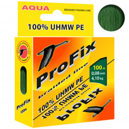 Леска плетеная AQUA ProFix Dark green 0.08 100м