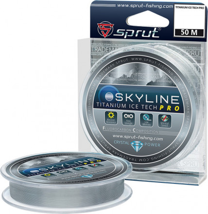 Леска Sprut Skyline Fluorocarbon Composition IceTech PRO Titanium 0.185 50м