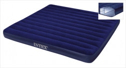 Кровать Intex Classic Downy 183*203*22см флок, синий 68755