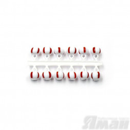 Микробисер Яман Шар, d-4,5 мм, цв. бело-красный арбуз, подвеска короткая уп. 12 шт.
