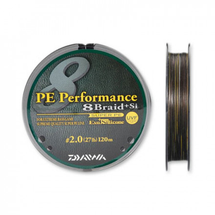 Шнур Daiwa Performance PE 8B+SI 120 м 2,0 цветная 12,5 кг.