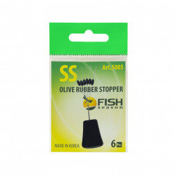 Стопор FISH SEASON резиновый оливка №L 6шт 5005-LF