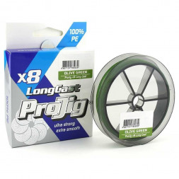 Шнур ProJig X8 Long Cast 0.12мм 9.0кг, 100м, хаки